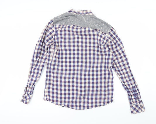 Mens UK Size M River Island Multicoloured Button-Up Long Sleeve Casual Shirt