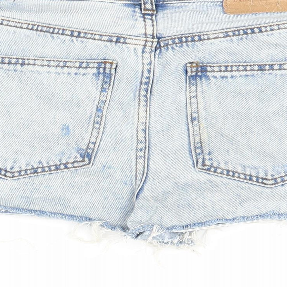 Pull & Bear Womens Blue Denim Cut-Off Shorts Size 32 in