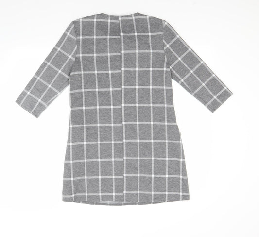 Papaya Womens Grey Check A-Line Size 10