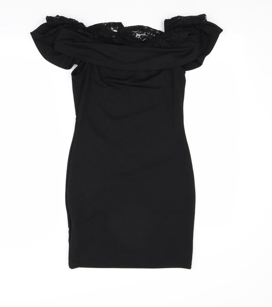 New Look Womens Black T-Shirt Dress Size 10