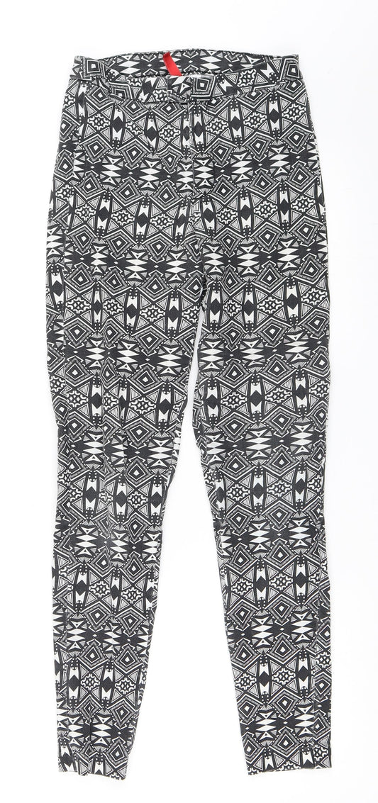 Womens UK Size 34 H&M Regular Fit Black Trousers