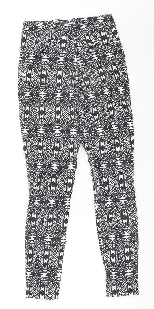 Womens UK Size 34 H&M Regular Fit Black Trousers