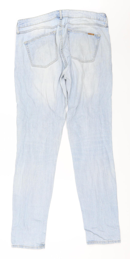 Mango Womens Blue  Denim Straight Jeans Size 44 L33 in