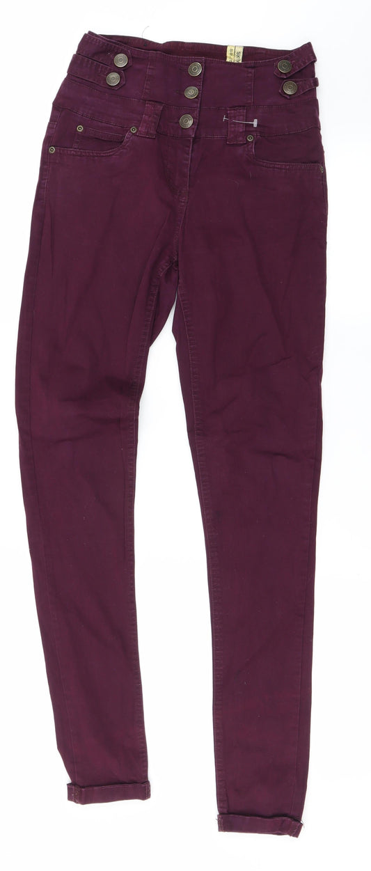 Womens UK Size 6 Select Regular Fit Straight Purple Jeans