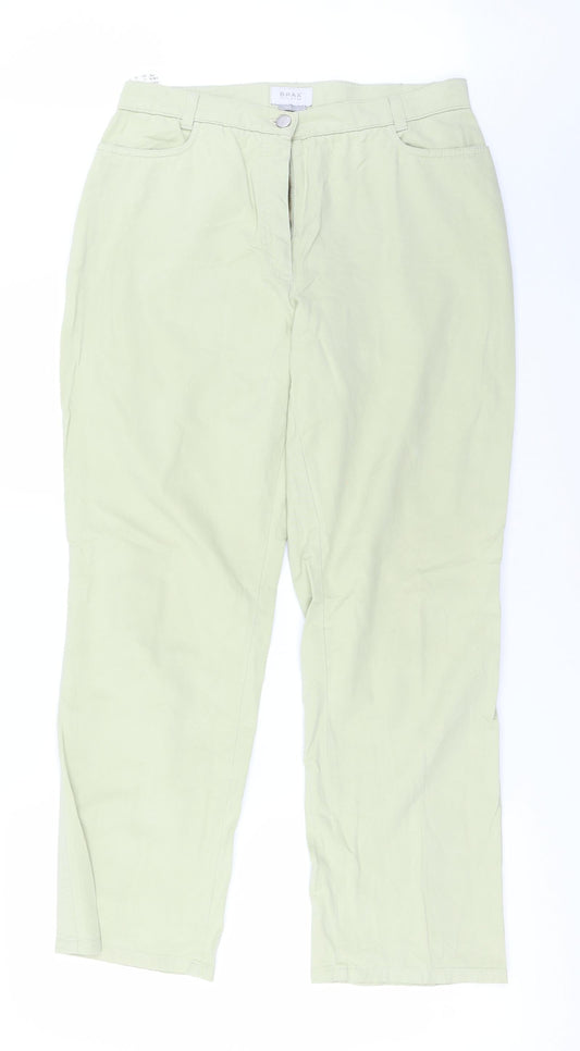 BRAX Womens Green Trousers Size 14 L24 in