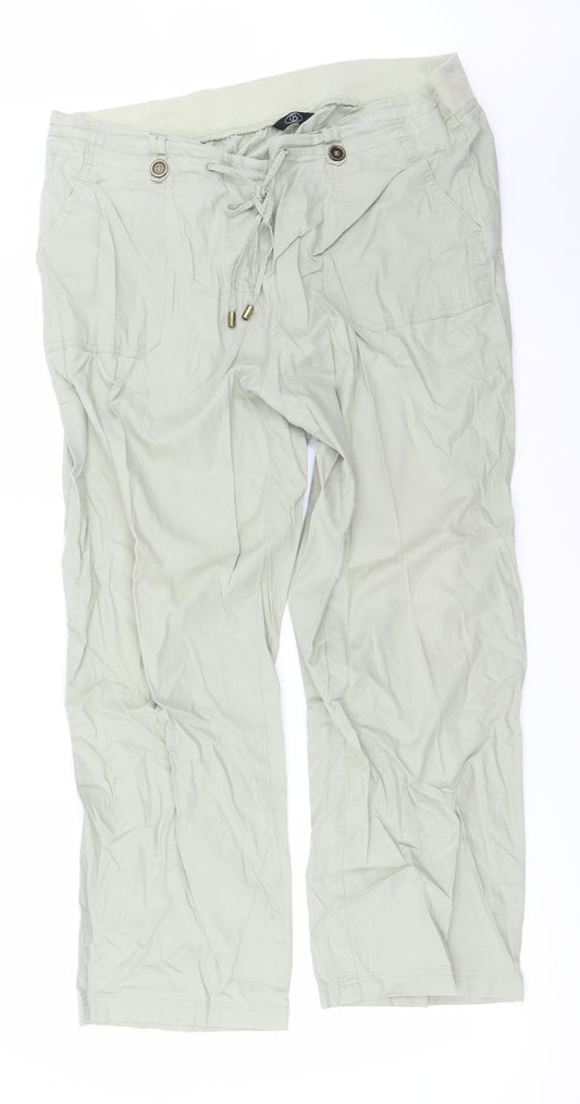 Womens UK Size 20 BM Regular Fit Green Trousers