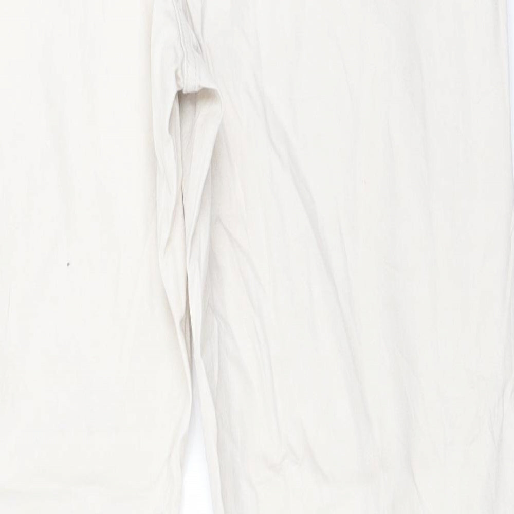 Womens UK Size 18 Preworn Regular Fit Straight Beige Jeans