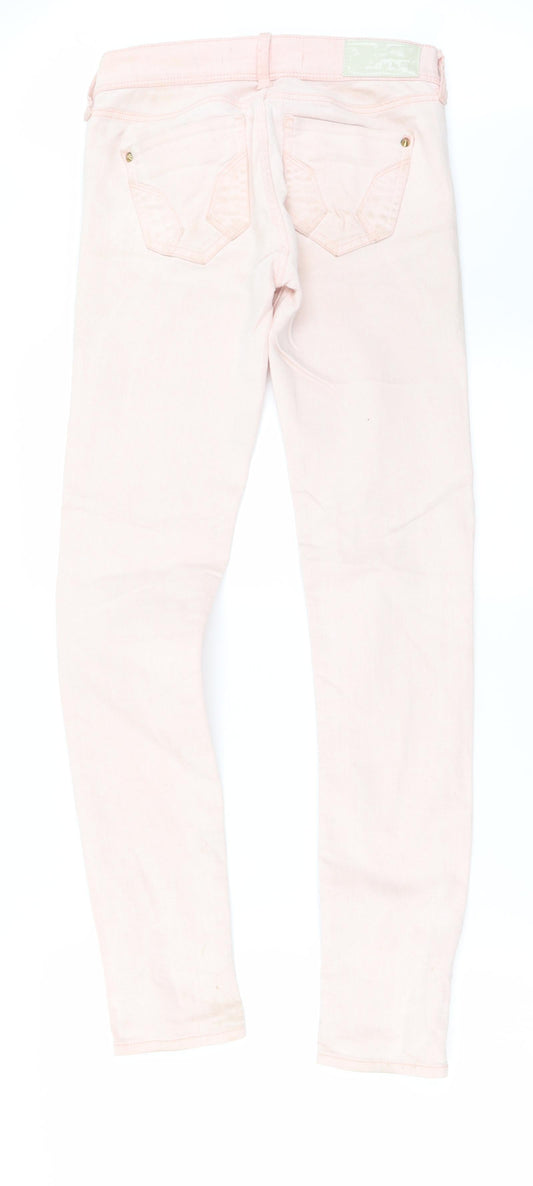 Womens UK Size 28 in Preworn Regular Fit Straight Pink Jeans