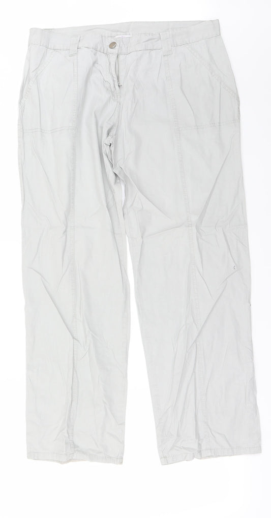 Womens UK Size 32 in Papaya Regular Fit Grey Trousers