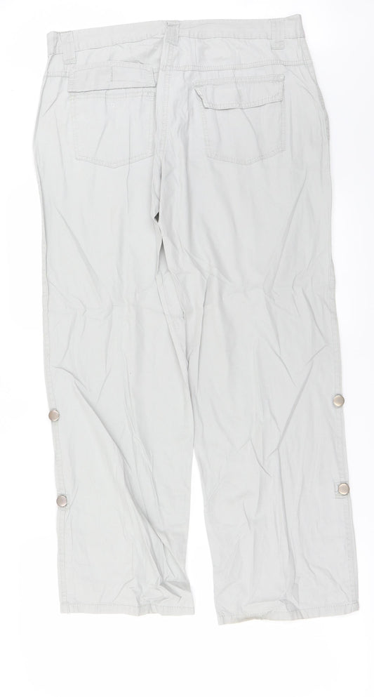 Womens UK Size 32 in Papaya Regular Fit Grey Trousers