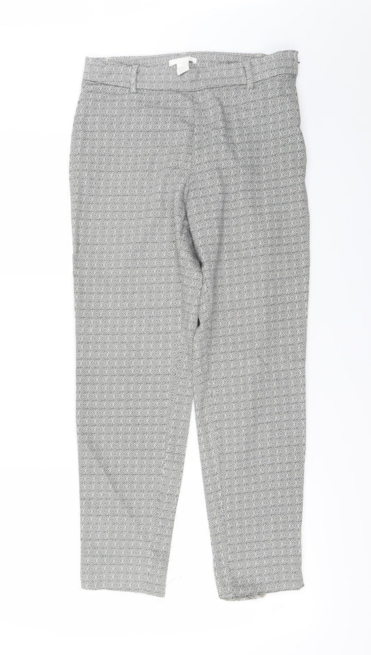 Womens UK Size 8 H&M Regular Fit Grey Trousers