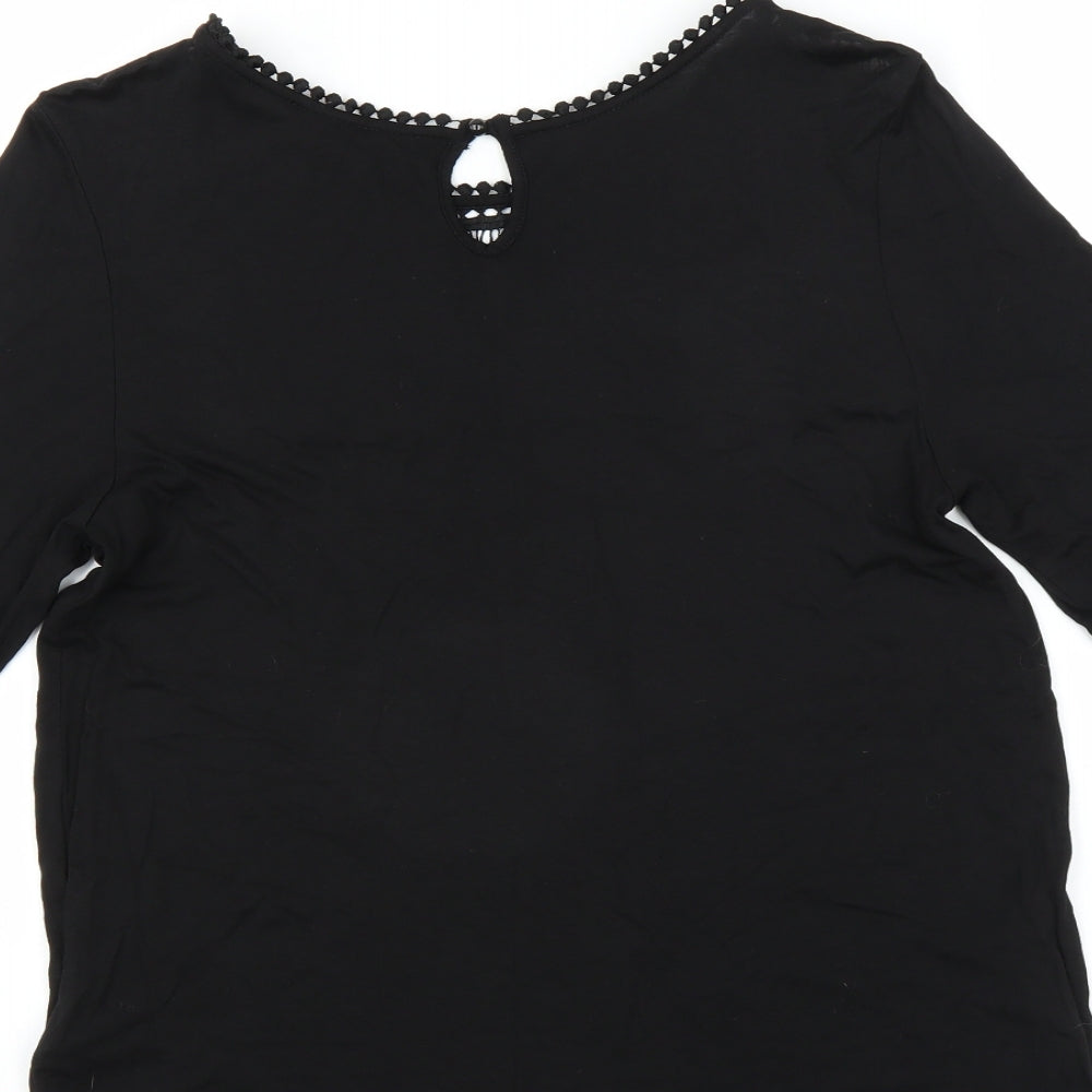 Womens UK Size M H&M Black Basic Blouse