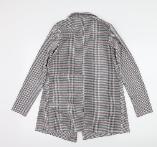 In the Style Womens Grey Houndstooth Jersey Jacket Blazer Size 8