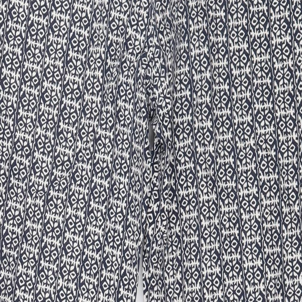 Katherine Barclay Womens Blue Geometric Trousers Size 14 L25 in