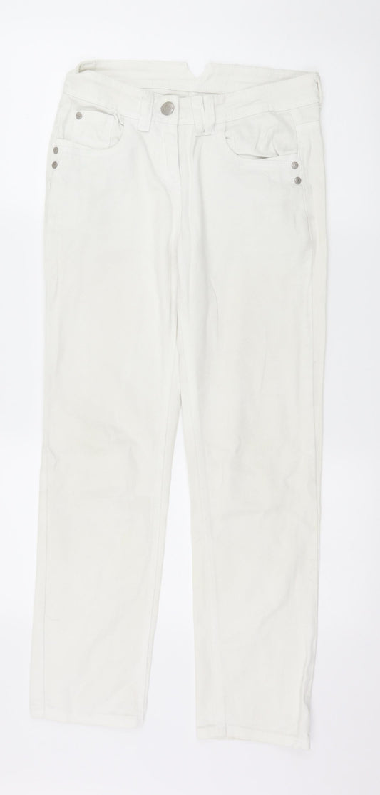 Tu Womens White Denim Straight Jeans Size 8 L27 in