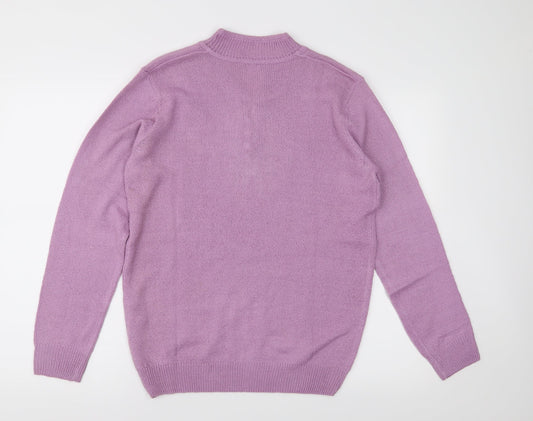 Charmance Womens Purple Knit Pullover Jumper Size 10