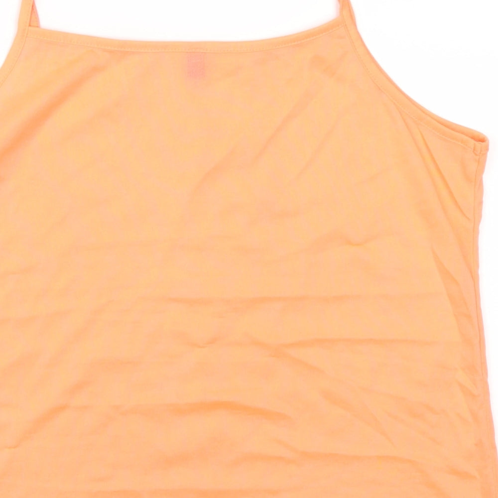 Womens UK Size 14 Preworn Orange Basic T-Shirt