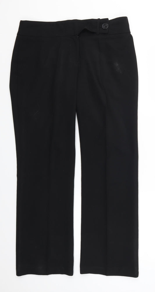 Womens UK Size 12 George Regular Fit Black Trousers