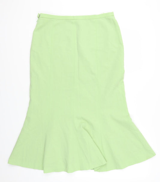 Preworn Womens Green Trumpet Skirt Size 34 in