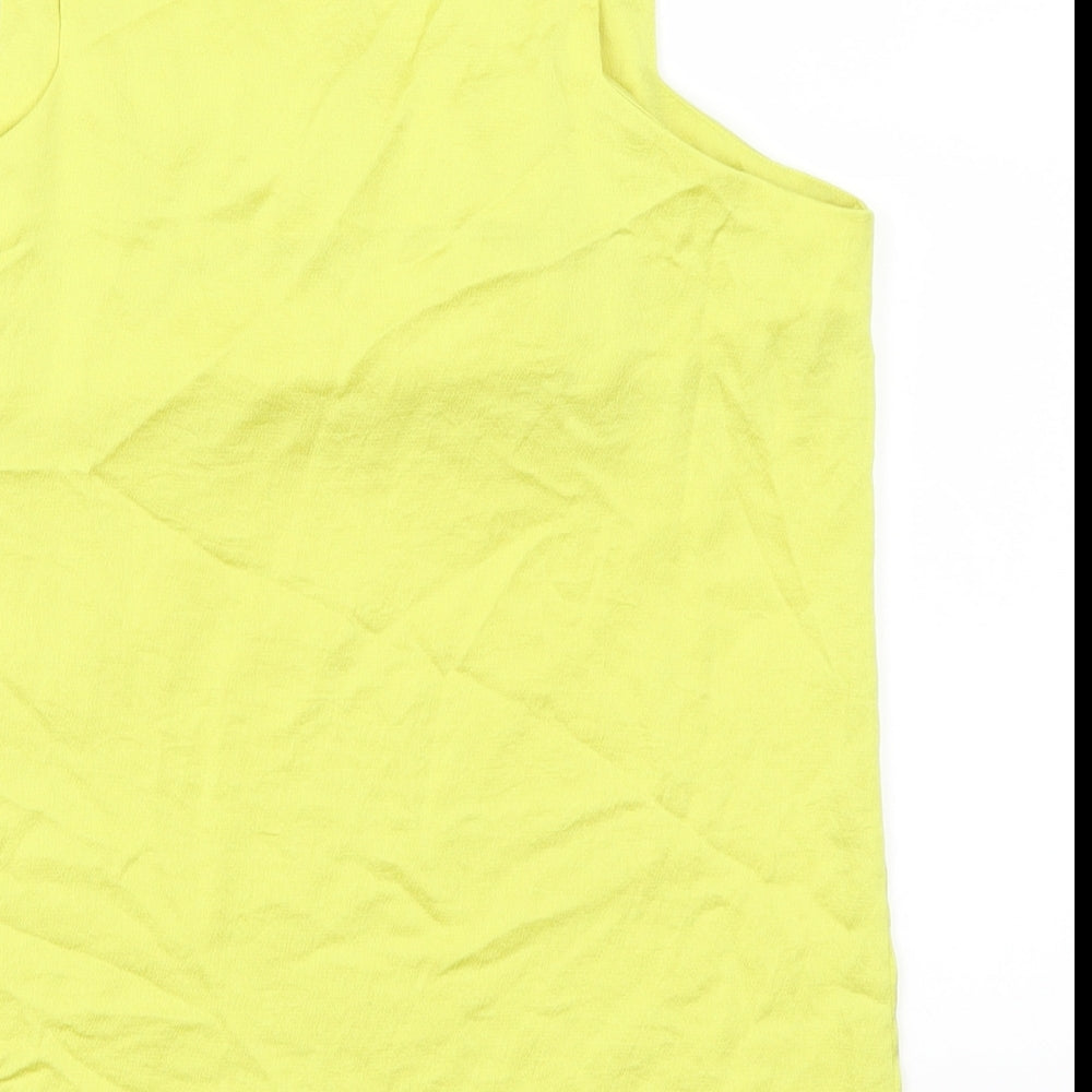 Womens UK Size 10 Finery Yellow Basic Tank