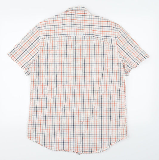 Sandstone & Co Mens Orange Check Button-Up Size M