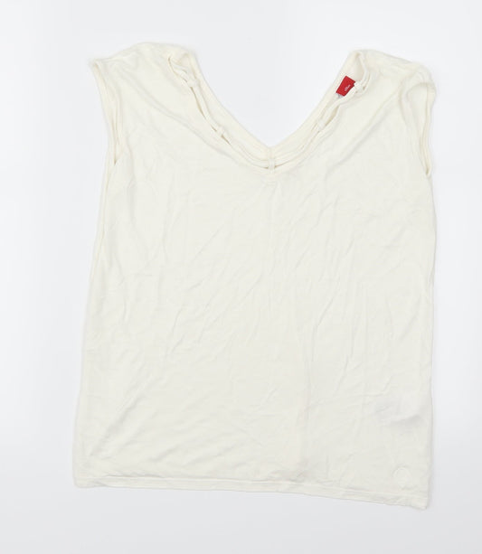 S. Oliver Womens White Basic T-Shirt Size 10