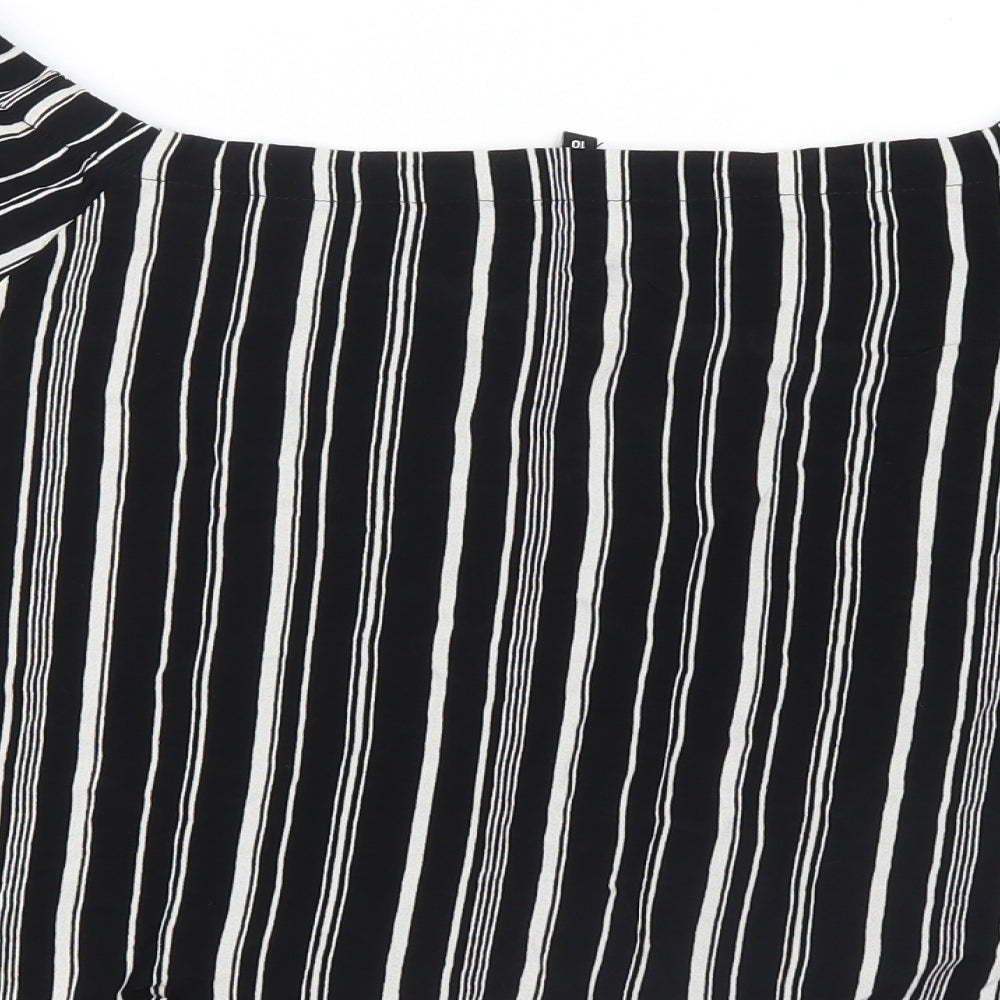 Womens UK Size 10 New Look Black Basic Blouse