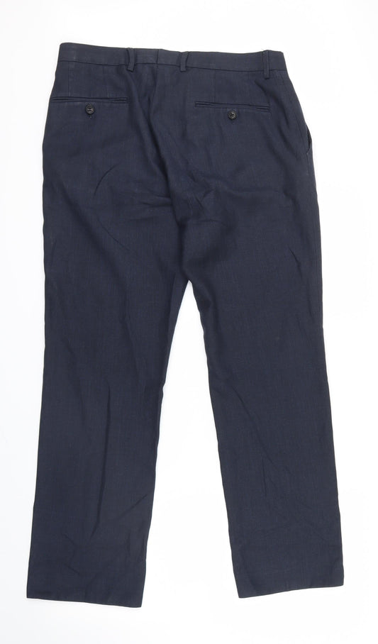 George Mens Blue Trousers Size 35 in L28 in