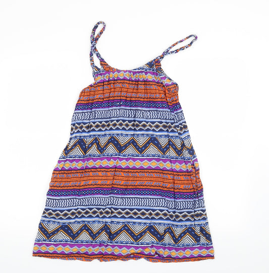 H&M Womens Blue Geometric T-Shirt Dress Size 8