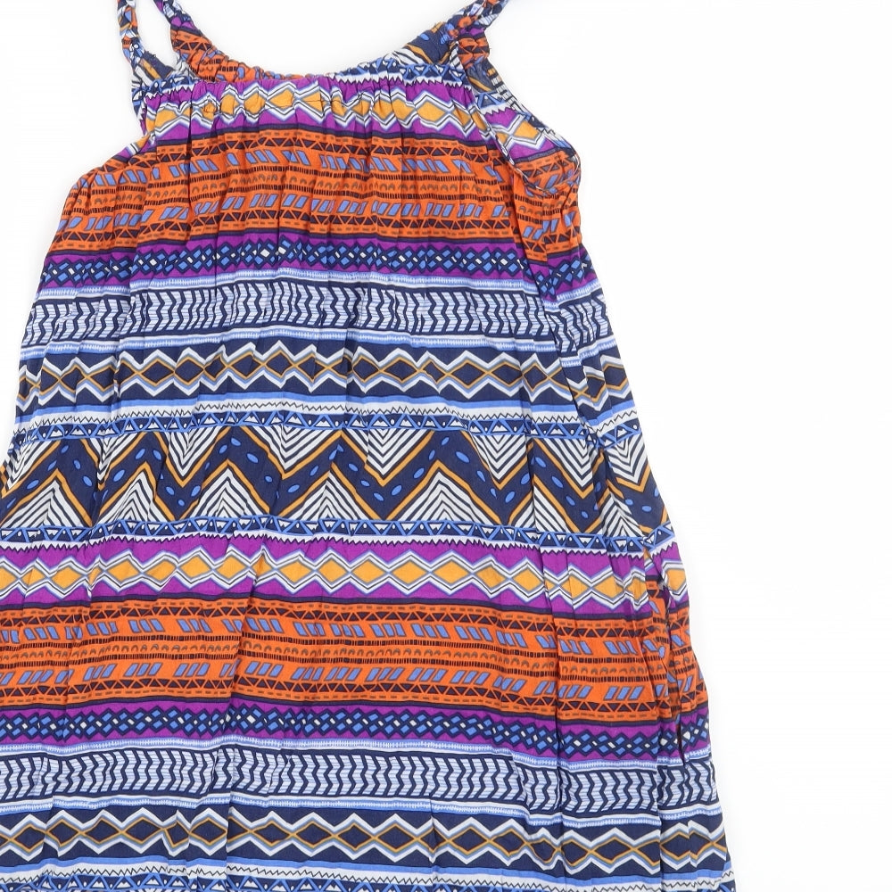 H&M Womens Blue Geometric T-Shirt Dress Size 8