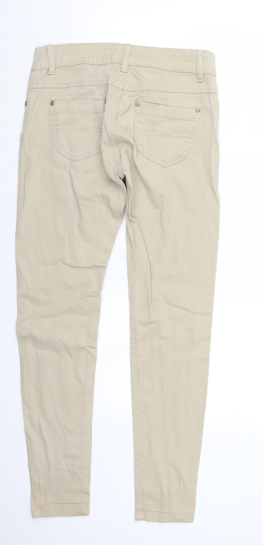 Denim & Co. Womens Beige Straight Jeans Size 10 L30 in