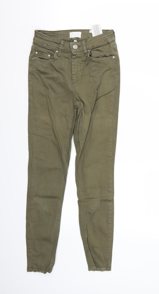Womens UK Size XS Only Regular Fit Skinny Green Jeans