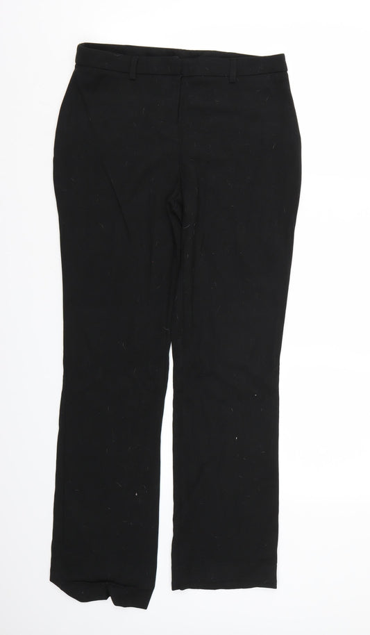 Womens UK Size 8 Dorothy Perkins Regular Fit Black Trousers