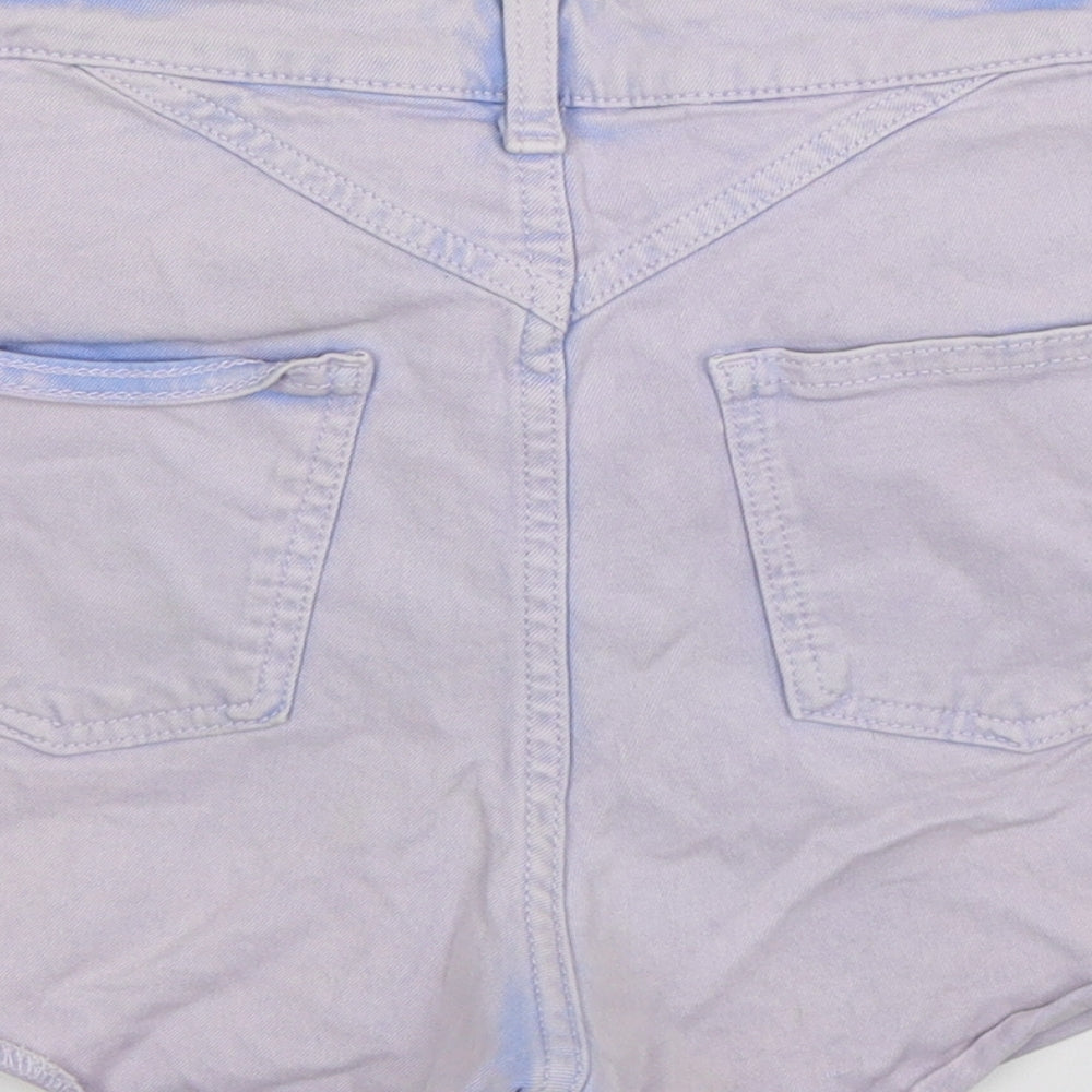 Topshop Womens Purple  Denim Hot Pants Shorts Size 28 in