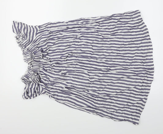 Papaya Womens Blue Striped A-Line Size 8