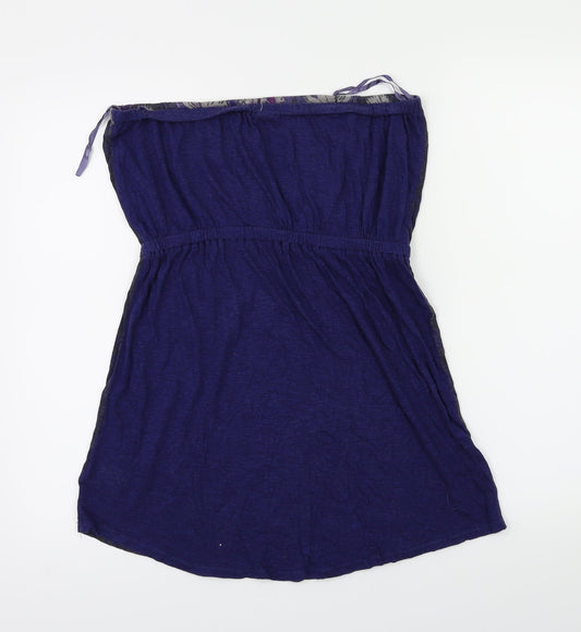 Ecote Womens Blue Basic T-Shirt Size M - Feather pattern