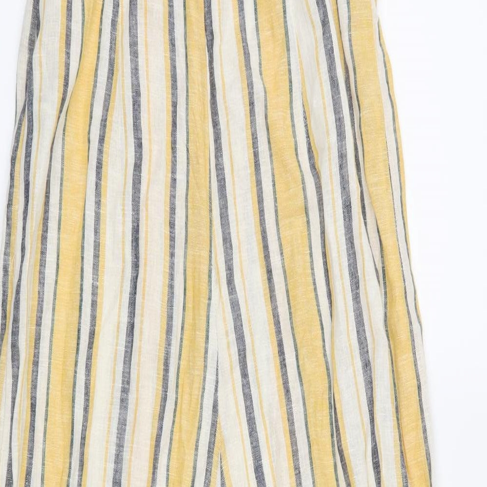 FOREVER 21 Womens Yellow Striped Jumpsuit One-Piece Size S