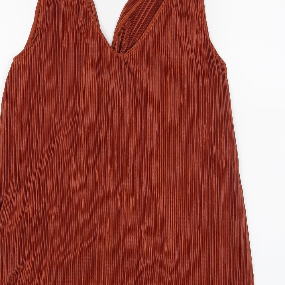 Womens UK Size 8 Preworn Orange Basic Blouse