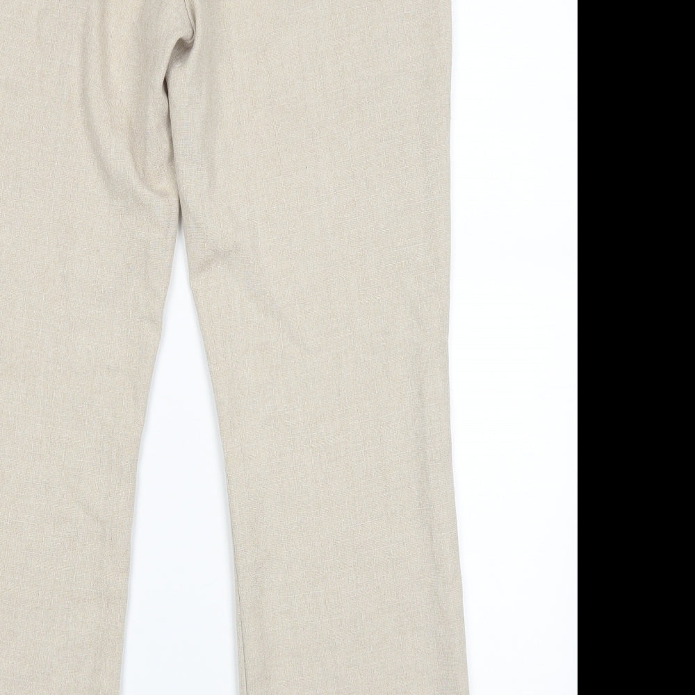 Womens UK Size 14 VINCI Regular Fit Beige Trousers