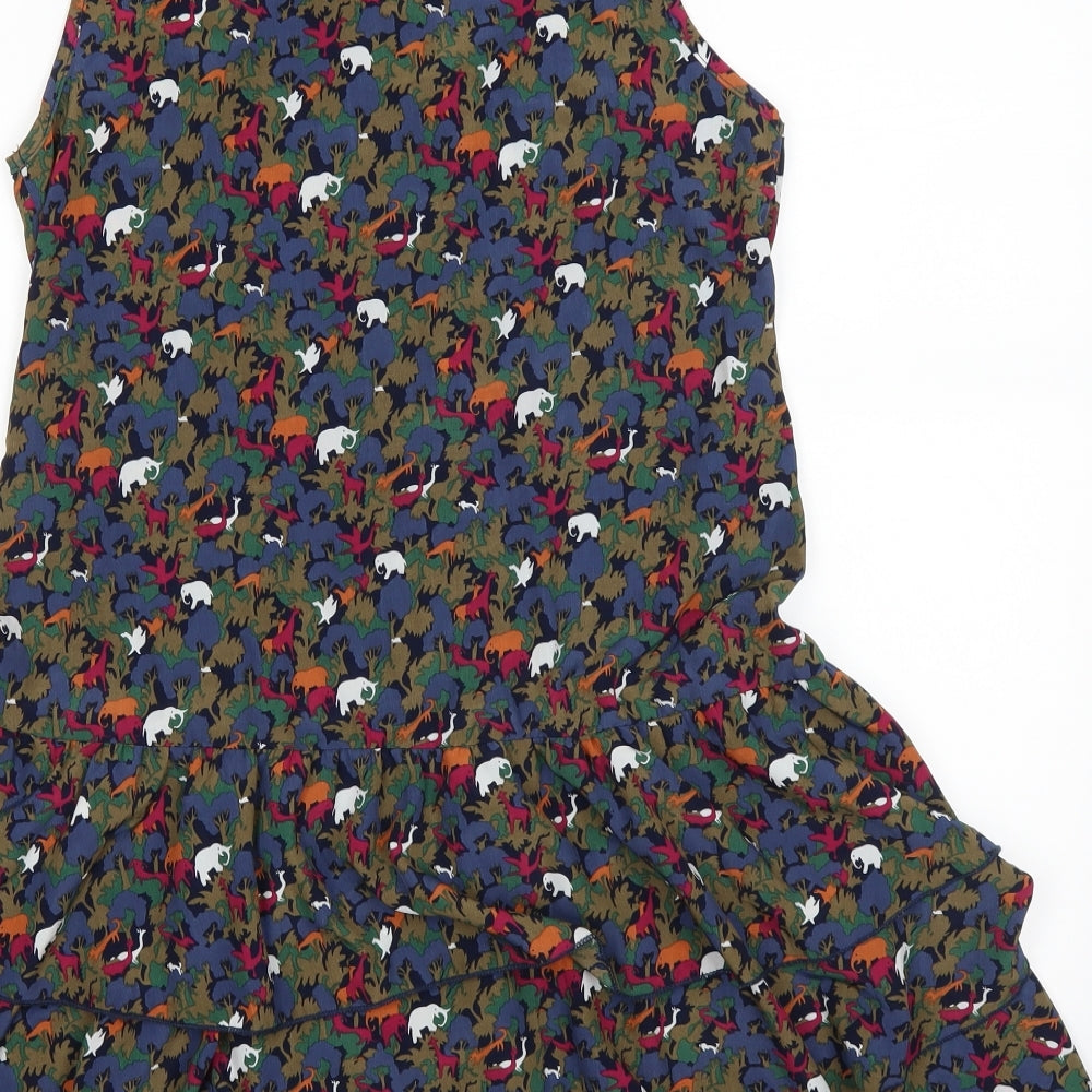 Angel eye Womens Green Animal Print A-Line Size S