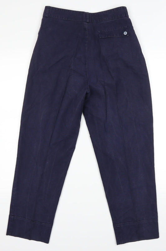 Womens UK Size 27 in Essentials Regular Fit Blue Trousers