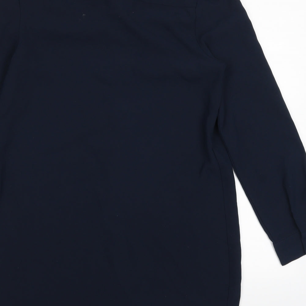 tu Womens Blue Basic Button-Up Size 12