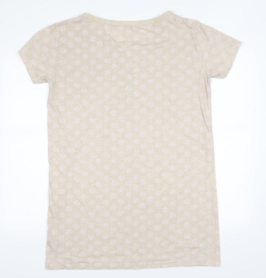 Primark Womens Beige Polka Dot T-Shirt Dress Size S