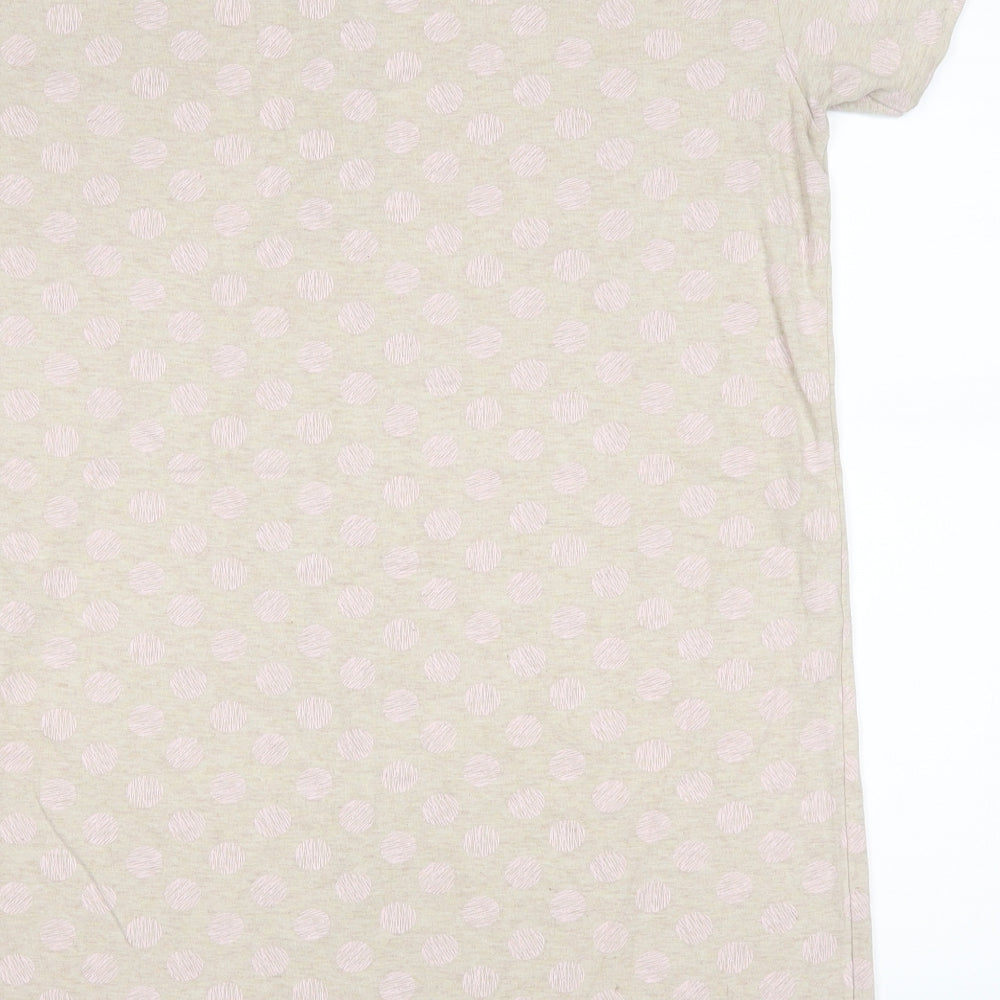 Primark Womens Beige Polka Dot T-Shirt Dress Size S