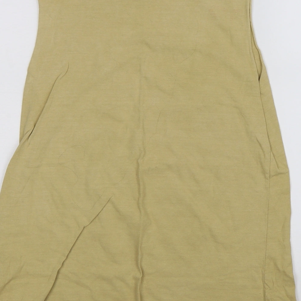 Womens UK Size 10 Miss Selfridge Yellow Basic Tank