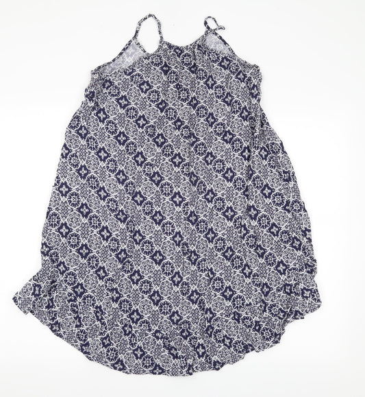 m&s Womens Blue Floral Basic Blouse Size 10