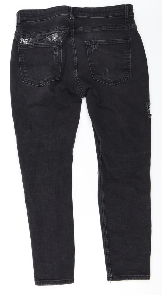 Zara Womens Black Skinny Jeans Size 32 in L26 in