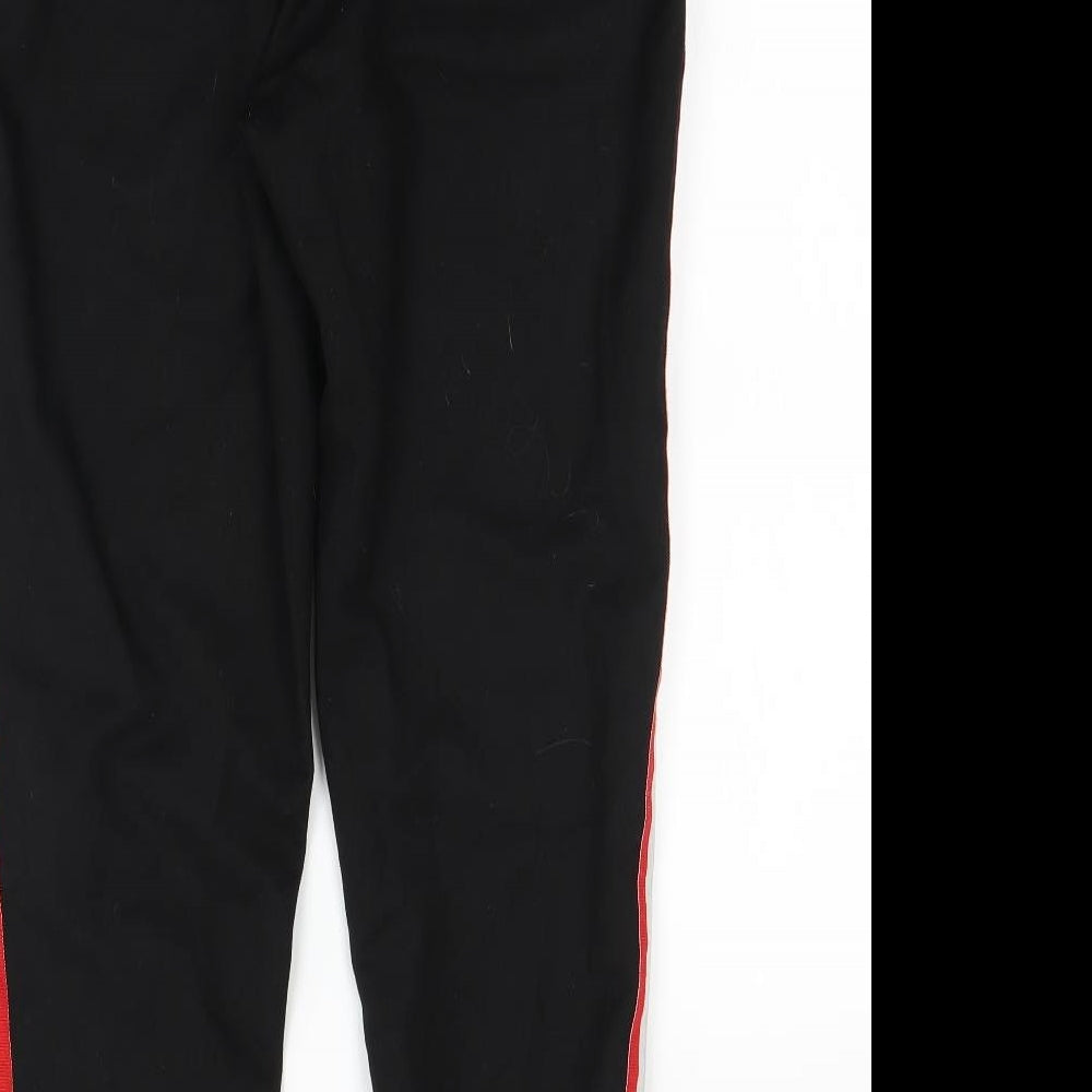 New Look Womens Black Striped Trousers Size 8 L28 in