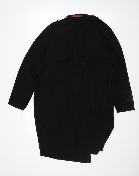 Boohoo Womens Black Overcoat Coat Size M