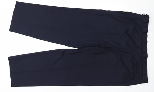 Mark and Spencer Mens Blue Trousers Size 18 L26 in